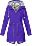 Rain Jacket Womens Waterproof with Hood Light Weight Jackets for Women Casual Fall Winter Plus Size Raincoat Purple 4XL