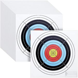 Okuna Outpost 50-Pack Bullseye Large Paper Shooting Range Targets for Pistol Shooting - 17x17 in Bulk Pack for Hunting Accessories, Handguns, Gun Range, Firearms with Colorful Design (10 Rings)