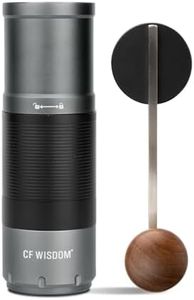 CF WISDOM Portable Electric Coffee Grinder – Manual & Electric Dual Mode, USB Rechargeable, Adjustable Grind, Stainless Steel Burr, Travel-Friendly Design