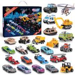 Christmas Advent Calendars 2024 Advent Calendar Kids 24pcs Play Vehicles for Boys, Christmas 24 Days Gifts Christmas Countdown Calendar for 3 4 5 6 7 8 9 10 11 12 Kids Boys Girls