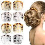 Beavorty 8pcs French Twist Combs Plastic Hair Side Combs Set Hair Styling Combs 9 Teeth Hair Clip Combs for Fine Hair Accessories Women Girls