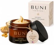 BUNI Premium Nipple & Lip Balm - Natural Lanolin-Free Cream Safe for Breastfeeding & Postpartum Care. Multi-Use Moisturizer for Dry, Cracked & Sore Skin. No Wipe Off, Unscented, Hypoallergenic, 0.5 oz