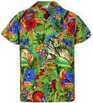 V.H.O. Funky Hawaiian Shirt, Shortsleeve, Jungle, Green, 3XL