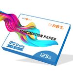 HTVRONT Sublimation Paper 8.5 x 11 Inch - 120 Sheets Fast-drying & Heavy-duty Sublimation Paper for T-shirts, Tumblers, Mugs (A4/125g)