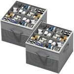 Aokeyee Shoe Organizer for Closet,2 Pack Foldable Shoe Storage Organizer Box Bin with Adjustable Dividers and Clear Cover, Fits up to 16-32 Pairs