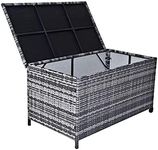 Outdoor Garden Storage Box Rattan Portable Storage Box Wicker Furniture 320L Grey