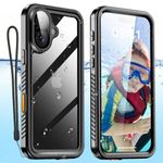 AICase Compatible with iPhone 16 Plus Case Waterproof, Clear Water Proof Built-in Screen Protector Shockproof Dustproof Snowproof Full Body Rugged Underwater Phone Case