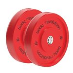 BODY REVOLUTION Olympic Weight Plates for 2" Barbells - Solid Colour Rubber Bumper Plates, Home Gym Equipment for Strength Training Workouts