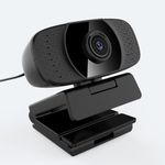 1080P Webcam with Microphone, USB Desktop Laptop Computer Web Camera, Plug and Play ，Universal Web Cam with 110 Degree View Angle for Windows Mac OS Anroid for Video Streaming