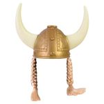 Viking Hat With Braids - Fierce Viking Hat With Braids For Costume