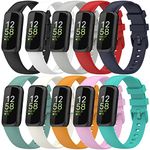 Compatible with Fitbit Inspire 3 Bands Small Large, Soft Silicone Wristband for Women Men Lightweight Sport Strap Waterproof Bracelet for Inspire 3 Fitness Tracker (Small, 10Color)