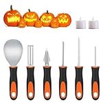 Pumpkin Carving Tool Kit, Halloween Pumpkin Carving Tools Set Professional Stainless Steel for Easy Carve Sculpt Jack-O-Lanterns with Free Tablecloth (8Pack, Reusable, Orange)