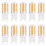 DiCUNO G9 LED Bulbs, 4W (40W Halogen Equivalent), 400lm, 3000K Warm White, 120V AC, Bi-pin G9 Ceramic Base LED Light Bulbs Non-Dimmable for Home Lighting, Pack of 10