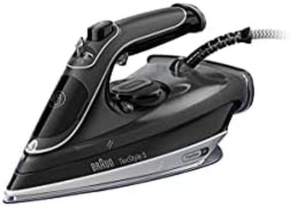 Braun Household TexStyle 5 Steam Iron SI5184BK, With FreeGlide 3D Technology, Eco Mode, Ergonomic Open Handle, Black