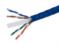 Monoprice Cat6 Ethernet Bulk Cable - Network Internet Cord - Stranded, 550Mhz, UTP, CM, Pure Bare Copper Wire, 24AWG, 250ft, Blue