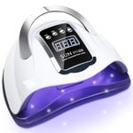 UV LED Nail Lamp 320W Professional Gel Nail Dryer with 66 LED Beads, Fast Curing Nail Lamp with Auto Sensor, 4 Timer Settings (10s/30s/60s/99s) for Gel Polish Home Salon
