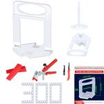 Satisby Tile Leveling System for 20mm Thickness,300PCS 3mm Tile Leveling Spacers,100PCS Resuable Wedges,1PCS Plier and 1Pcs Grout Remover (Tile Leveling System for 20mm)