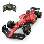 RASTAR Ferrari F1-75 Model RC Car, 1/18 Scale 2022 Ferrari Formula 1 Remote Control Car F1 Racing Car, Raced by Charles Leclerc + Carlos Sainz