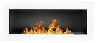 Bio Ethanol Fire BioFire Fireplace Modern 900 x 400 White Wall - Mounted Alcohol Fireplace