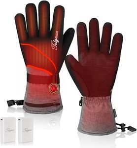 Guanti Riscaldati per Uomo Donna Batteria da 5500 mAh Touchscreen Riscaldato Elettrico in Grado di Sci, Snowboard, Trekking, Campeggio, Pesca, Caccia (Gray, S)