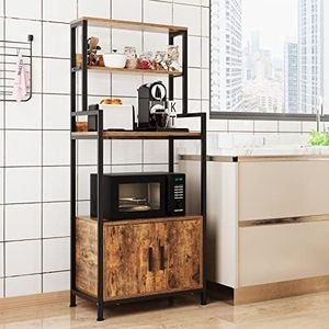 DlandHome 45.5inches Microwave Cart Stand Kitchen Utility Storage 3-Tier for Kitchen Baker's Rack & Spice Rack Organizer Workstation Shelf, CZWK-KR00TW059-DCA