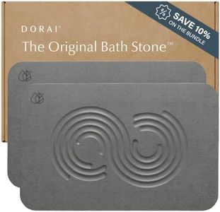 Dorai Home Stone Bath Mat Set - Premium Diatomaceous Earth Bath Floor Mats with Non-Slip Base, Fast-Drying Modern Shower Mat for Bathroom | Zen Slate, 2 Pack - 23.6"x15.4"