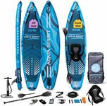 Aqua Spirit Barracuda ISUP/Kayak Inflatable Stand Up Paddle Board 2025 | 10'6x32”x6” | Complete Conversion Kit with Paddle, Backpack and more accessories | Adult Beginner/Expert | Blue