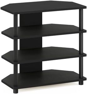 Furinno Turn-N-Tube Easy Assembly 4-Tier Petite Entertainment Center / TV Stand / TV Unit / TV Desk, Blackwood