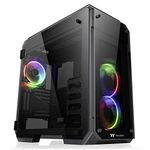 Thermaltake 71 RGB 4 Sided Tempered Glass GPU Modular E ATX Gaming Full Tower Computer Case with 3 RGB LED Ring Fan Pre-Installed CA 1I7 00F1WN 01