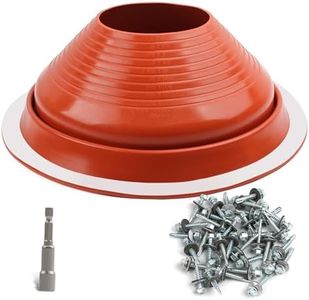 #8 High Temp Silicone Metal Roof Pipe Flashing Boot - Roof Vent Boot for Pipe OD 7" to 13" - Roof Vent Cover for Stove Pipe, Chimney, HVAC Ducts & Plumbing Vents with Roofing Screws & Hex Socket