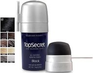 Top Secret Hair Thickening Building Fibers Applicator Included - Undetectable & Natural Hair Filler - for Men & Women - Instantly Fill In Thinning Hair - Weather & Sweat Resistant (Black, Regular)