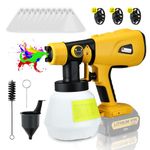 Cordless Paint Sprayer for DeWalt 18V 20V Max Battery with Brushless Motor, HVLP Electric Paint Gun Tools, 4 Size Nozzles Spray Gun for Countless Painting Fence Walls Cars Chairs Door(No Battery)