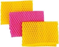 Innovative Dish Washing Net Cloths / Scourer - 100% Odor Free / Quick Dry - No More Sponges with Mildew Smell - Perfect Scrubber for Washing Dishes - 11 by 11 inches - 3PCS - Yellow/Pink/Yellow or Pink/Yellow/Pink