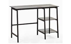 Julian Bowen Desk, Smoked Glass/Black, One Size