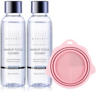 Makartt Makeup Brush Cleaner 3Pcs Set,for Cleaning Makeup Sponges,Brushes and Powder Puff,Deep Cleaning Makeup Brush Cleaner Solution with cleaning bowl,Removes Makeup Cosmetic Residue(4.04 fl oz)