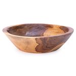 ANDALUCA Teak Wood Carved Bowl (9"-10" Diameter)