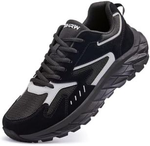 TEOHRW Men Extra Wide Width Sneakers Comfort Walking Shoes Relieve Foot Pain Wide Toe Box with Arch Support, Black, 12 Wide