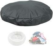 SELUGOVE Round Dog Bed Replacement Cover 36D × 4H Inch Washable Grey Thickened Waterproof Oxford Fabric with Handle and Zipper Reusable Dog Bed Liner for Small to Medium 25-35 Lbs Puppy