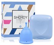 SHORDY Menstrual Cup, Silicone Cup (Small), Soft & Flexible, Coupe Menstruelle Kit for Women Up to 12 Hours of Comfort, Eco-Friendly Period Cup & Safer Alternative to Pads & Tampons (Blue)