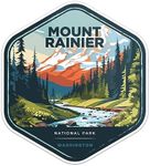 Mount Rainier National Park Sticker - Waterproof Vinyl Decal for Car Bumper, Laptop, Water Bottle, Wall, and Window, Size - 3'' Longer Side