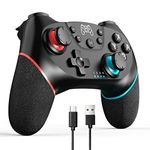 Wireless Pro Controller Compatible for Nintendo Switch Sefitopher Bluetooth Switch Pro Controller Gampad Joypad ,PC Controller Supports Gyro Axis Turbo and Dual Vibration With Charging Cable (RED-BLUE)