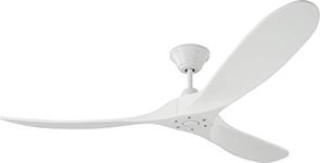 Monte Carlo 3MAVR60RZW Maverick Energy Star 60" Outdoor Ceiling Fan with Remote Control, 3 Balsa Wood Blades, Matte White