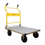 Stanley SXWT-PC512 Industrial Platform Truck, 350kg Load Capacity, Portable Foldable Multi-Functional Dolly Push Cart with 360 Degree Swivel Wheels, Open Dimn: 90x61x103 cm, Folded Dimn: 90x61x39 cm
