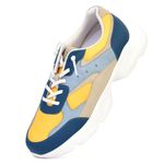 YOHO Soleman Men’s Stylish Chunky Color-Blocked Slip-On Sneakers (SoS) | Pastel Yellow - UK 6