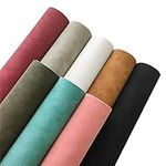 8 Pcs Colored Faux Suede PU Leather