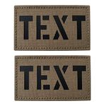 2 Pack Custom Call Sign Laser Cut Patch IR Infrared Reflective Patch Name Tape with Hook Loop (Coyote Brown)