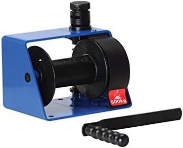 Vestil HWV-1000 Hand Winch with Vertical Handle Worm Gear, 1000 lbs Capacity, 1/4" Wire Rope, 7" Length x 10-1/4" Width x 7" Height