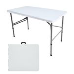 Camp Field 4ft Folding Table, Indoor & Outdoor Heavy Duty Portable Table, Folding Picnic Table, Folding Card Table for Picnic, Party, Camping (4FT)