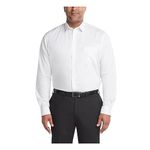 Van Heusen Men's Tall Fit Dress Shirt Ultra Wrinkle Free Flex Collar Stretch (Big and Tall), White, 19" Neck 35"-36" Sleeve