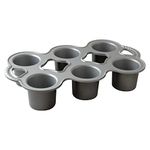 Nordic Ware Grand Popover Cake Tin, Cast Aluminium 6 x 3/4 Cup Muffin Tray, Non-Stick Pan Made in the USA, Colour: Graphite